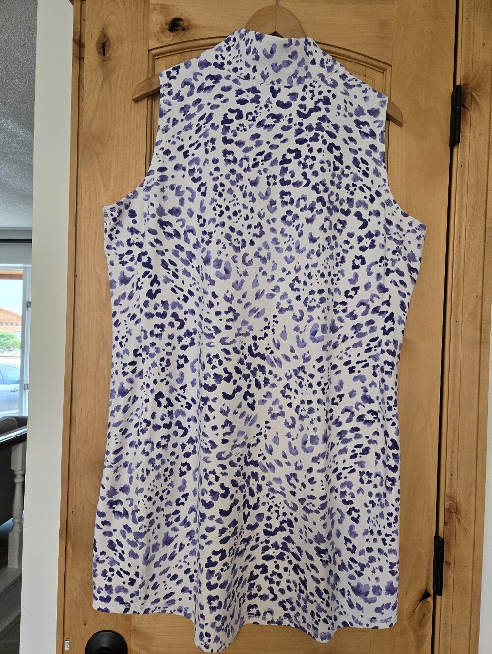 Tommy Bahama Island Zone Sleeveless Blue White Leopard Print Dress w/ Pockets XL - Picture 7 of 7